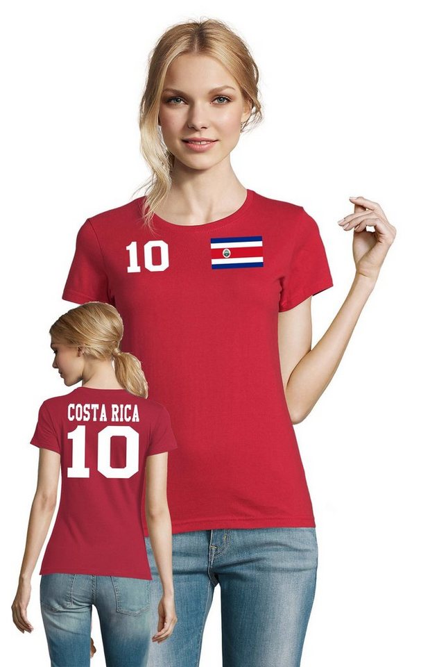 Blondie & Brownie T-Shirt Damen Costa Rica Sport Trikot Fußball Football Meister WM Copa America von Blondie & Brownie