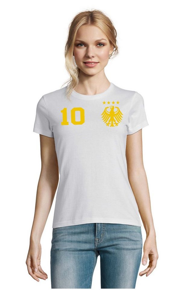 Blondie & Brownie T-Shirt Damen Deutschland Germany Sport Trikot Fußball Weltmeister WM EM von Blondie & Brownie