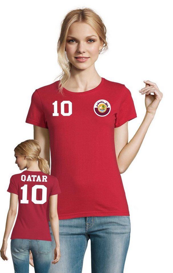 Blondie & Brownie T-Shirt Damen Katar Qatar Sport Trikot Fußball Weltmeister Meister WM von Blondie & Brownie