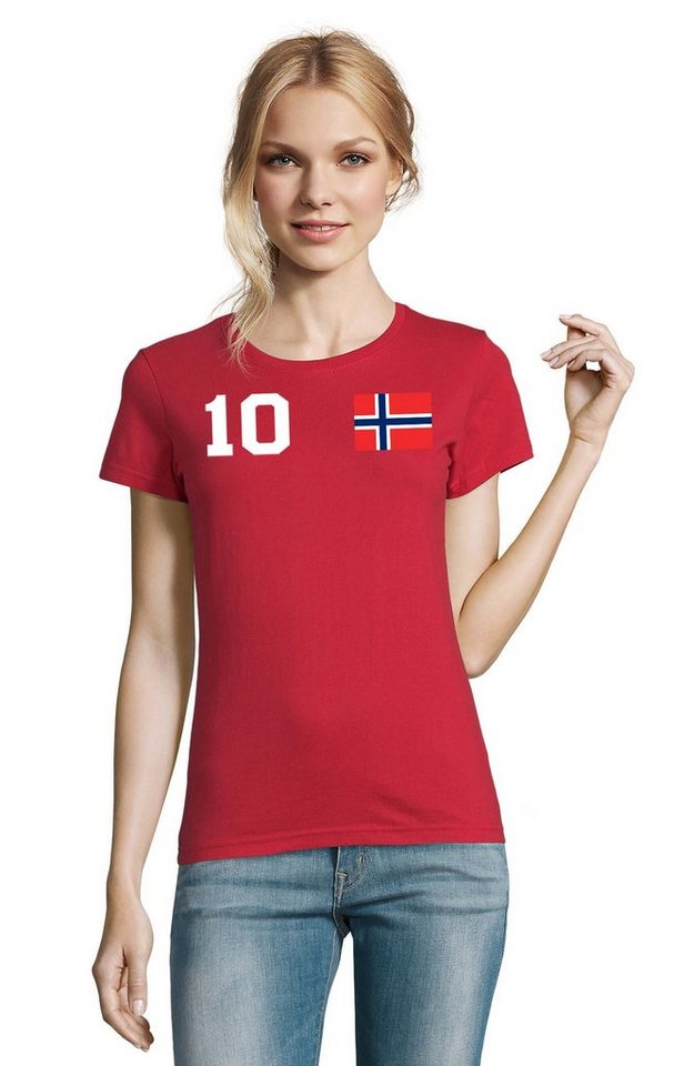 Blondie & Brownie T-Shirt Damen Norwegen Sport Trikot Fußball Meister WM EM von Blondie & Brownie