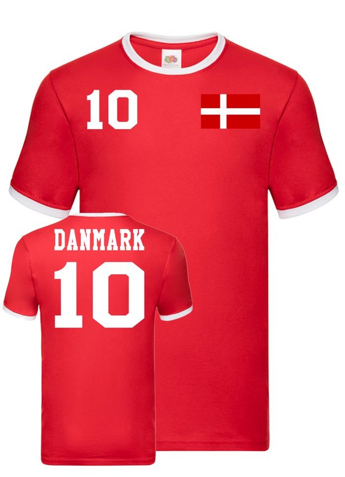 Blondie & Brownie T-Shirt Herren Dänemark Danmark Denmark Sport Trikot Fußball Weltmeister EM von Blondie & Brownie
