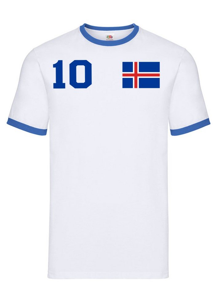 Blondie & Brownie T-Shirt »Herren Island Iceland Sport Trikot Fußball Handball Meister WM EM« von Blondie & Brownie
