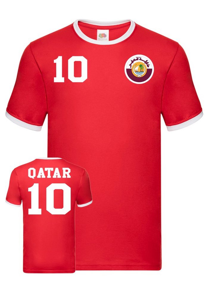 Blondie & Brownie T-Shirt »Herren Katar Qatar Sport Trikot Fußball Weltmeister Meister WM« von Blondie & Brownie
