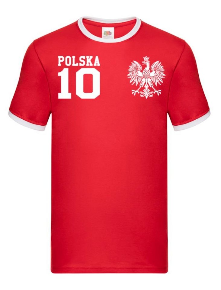 Blondie & Brownie T-Shirt Herren Polen Polska Sport Trikot Fußball Weltmeister WM Europa EM von Blondie & Brownie