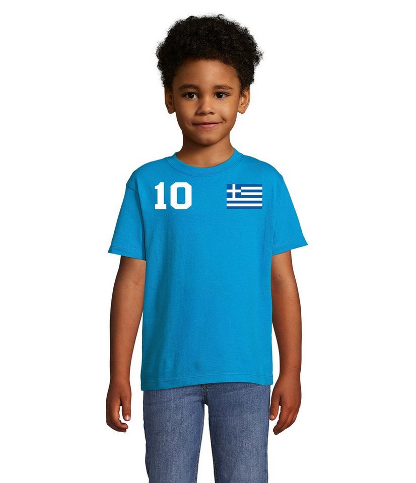Blondie & Brownie T-Shirt Kinder Griechenland Sport Trikot Fußball Weltmeister Europa EM von Blondie & Brownie