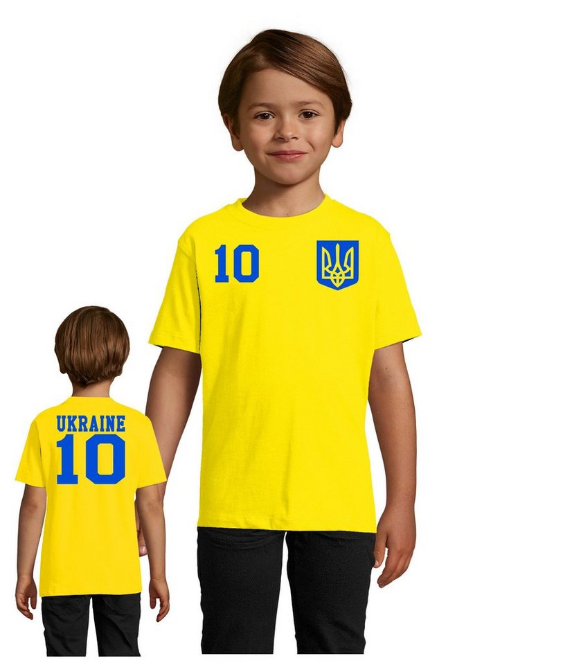 Blondie & Brownie T-Shirt Kinder Ukraine Ukraina Sport Trikot Fußball Meister WM Europa EM von Blondie & Brownie