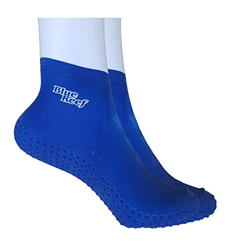 Blue Reef Blaue Anti-Warzen-Socken, 100 % Latex, für Schwimmbad/Schwimmbad, eng anliegend, für Mädchen, Jungen, Damen und Herren, Unisex, mit Noppensohle, Größe XL (39–42) von Blue Reef