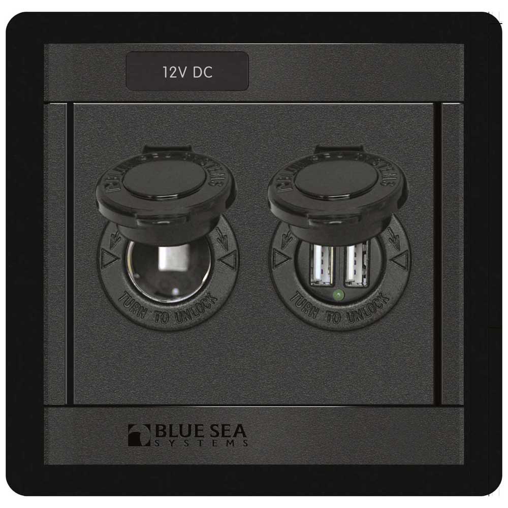 Blue Sea Systems 12v Dc Socket And Dual Usb Charger Schwarz von Blue Sea Systems