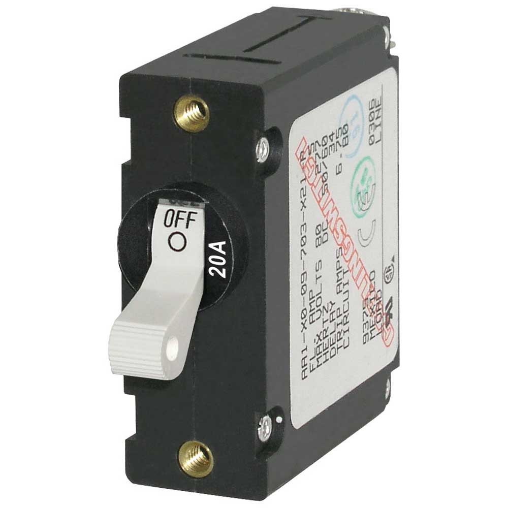 Blue Sea Systems Ac/dc Single Pole Magnetic World Circuit Breaker 20a Switch Schwarz von Blue Sea Systems