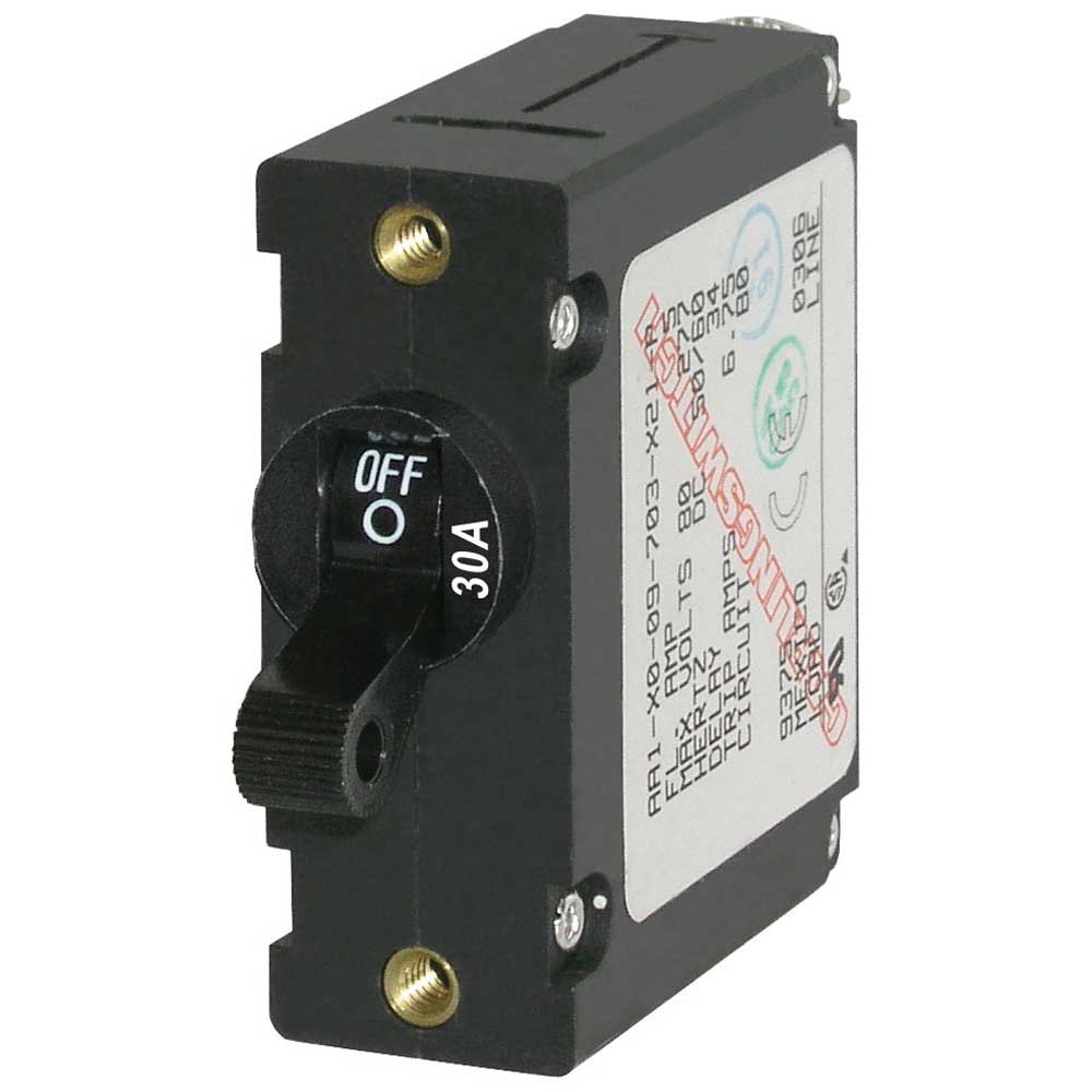 Blue Sea Systems Ac/dc Single Pole Magnetic World Circuit Breaker Switch 30a Schwarz von Blue Sea Systems
