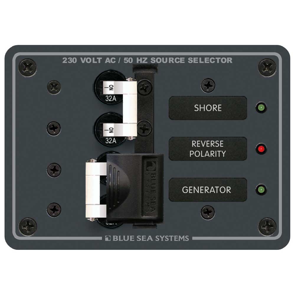 Blue Sea Systems Ac Toggle Source Selector 230v/panel 32a Schwarz von Blue Sea Systems