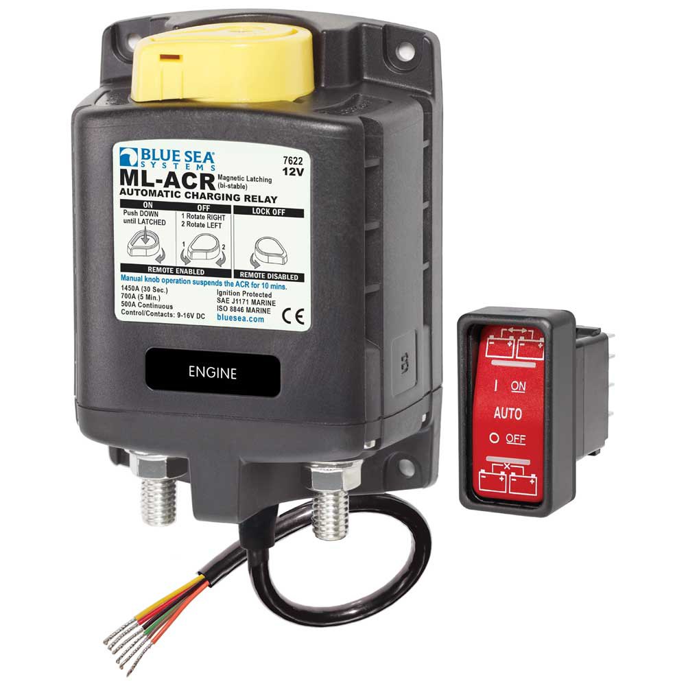 Blue Sea Systems Automati Charging Relay With Manual Control 12v Isolator Schwarz von Blue Sea Systems