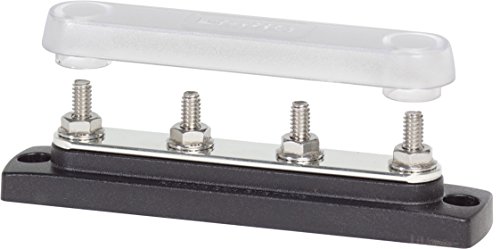 Blue Sea Systems Herren Busbar Amp 4x1/4 USBAR 150 A, 4 x 1/4 Zoll, 20 W/COVR, mit Deckel, 150A von Blue Sea Systems