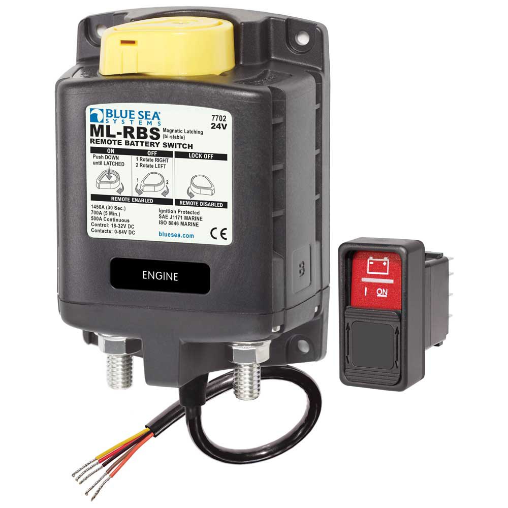 Blue Sea Systems Remote Battery Switch With Manual Control 24v Isolator Schwarz von Blue Sea Systems
