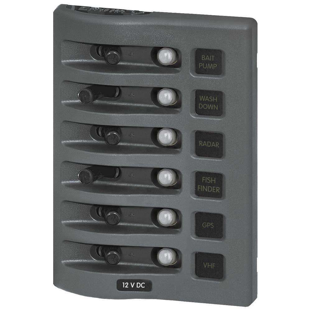 Blue Sea Systems Weatherdeck Panel Circuit Breaker 6 Position Switch Grau von Blue Sea Systems