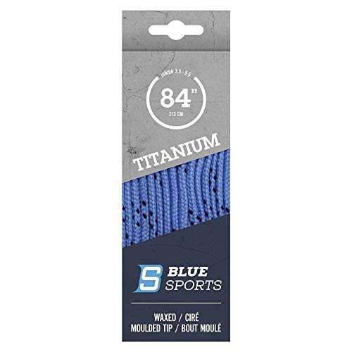 BLUE SPORTS Titanium Pro Schnürsenkel gewachst Bändel Lacey Hockey Eishockey Skaterhockey (hellblau 120"/305cm) von Blue Sports