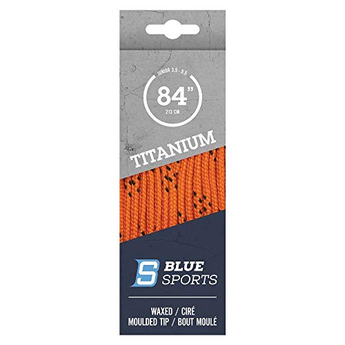 BLUE SPORTS Titanium Pro Schnürsenkel gewachst Bändel Lacey Hockey Eishockey Skaterhockey (orange 120"/305cm) von Blue Sports