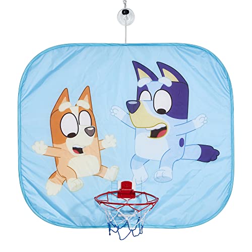 Bluey Kinder Pop-Up-Basketballkorb-Set mit aufblasbarem Basketball für drinnen und draußen, blau von BlueY