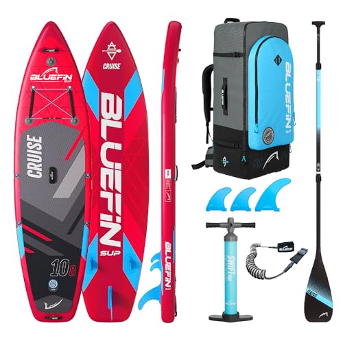 Bluefin SUP Cruise 10'8 Aufpumpbares Paddleboard| SUP-Board für Erwachsene| Tragbar & Reisesicher | Paddleboard-Paket| Inklusive Zubehör, Berry Rood, Rot (Berry Red) von Bluefin SUP