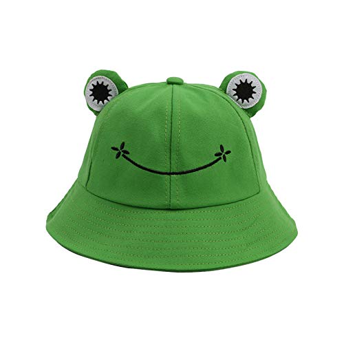 Fischerhut für Erwachsene, Frosch-Angler, Sonnenhut, Sommerhut aus- Baumwolle, niedlicher Frosch-Hut für Frauen Grün Kinder (53–55 cm) von Bluelanss