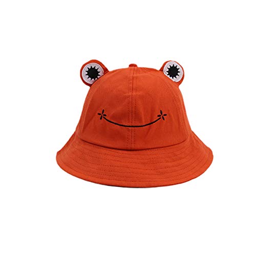 Fischerhut für Erwachsene, Frosch-Angler, Sonnenhut, Sommerhut aus- Baumwolle, niedlicher Frosch-Hut für Frauen Orange Erwachsene (56–58 cm) von Bluelanss