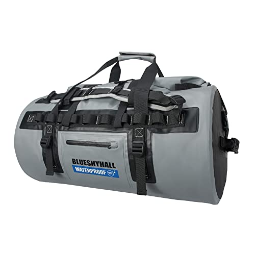 Blueshyhall Dry Bag 30L - Wasserdichter Beutel Rucksack - ideale Rolltop Tasche beim Kajak Fahren, Camping, Wandern, Angeln, Schwimmen, Surfen, Bootfahren und Rafting - grau von Blueshyhall