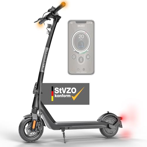 BLUEWHEEL E-Scooter mit Straßenzulassung | 13,5 kg leicht inkl. App, Blinker, Bremslicht + LCD-Display | 350 W Motor + 360 Wh Akku | Duales Bremssystem + Federung | Luftreifen (IX250) von Bluewheel Electromobility