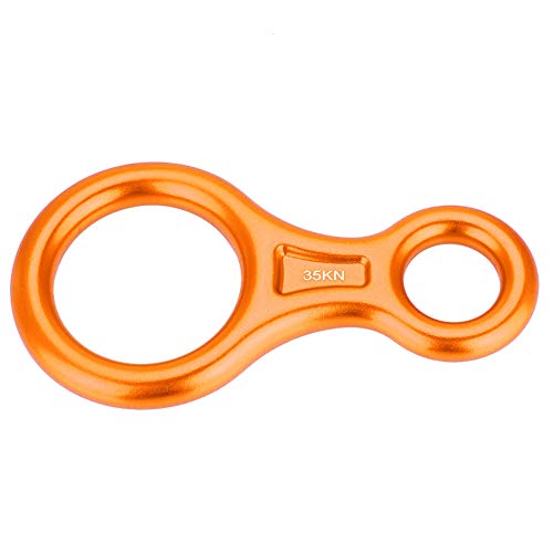 35KN Climbing Gear 8 Descender, Aluminium Alloy Abbildung 8 Descender Rigging Plate zum Abseilen beim Sichern und Klettern(Orange) Wandercamping Bergsteigen Camping von Bnineteenteam