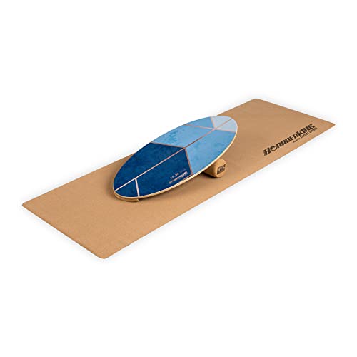 BoarderKING Indoorboard All-Rounder - Balance Board für Indoor-Surfen und Skaten, Gleichgewichtsboard für NeuroMuscular Response Training, inkl. Schutzmatte, 100 mm x 40 cm (Ø x L), Geometrisch von BoarderKING