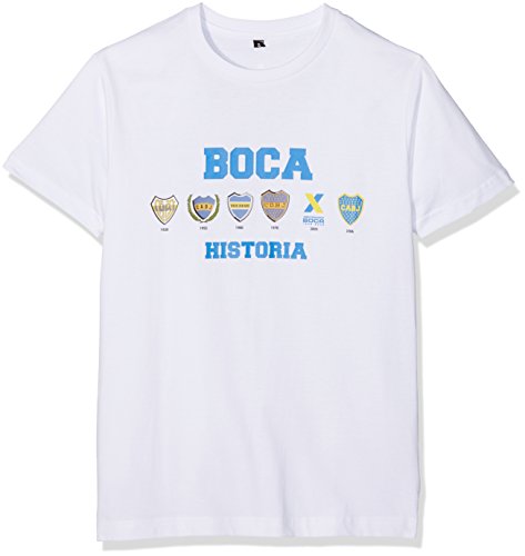 Boca Juniors T-Shirt für Herren mit Boca-Historia-Logos, Gr. S, Weiß L weiß von Boca Juniors