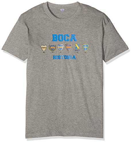 Boca Juniors T-Shirt für Herren mit Boca-Historia-Logos, Gr. S, Weiß M grau von Boca Juniors