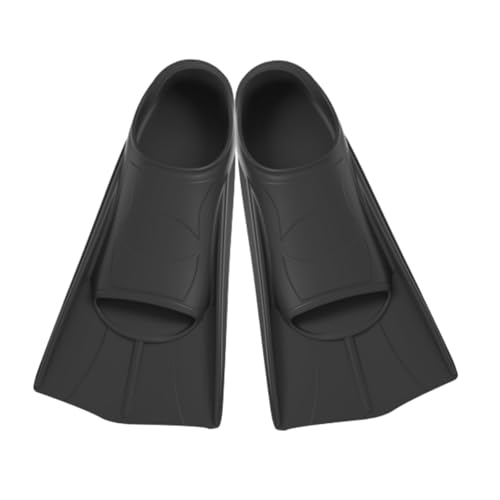 Schwimmflossen Kinder, 100% Silikon Kurzflossen kinder, Silikon Schnorchelflossen, Training Flossen, Leichte Kurze Trainingsflossen,Flossen Kinder Trainingsschwimmflossen für Jungen Mädchen-XS-Schwarz von Bocguy