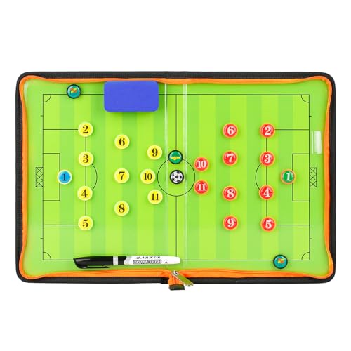 Fußball Taktiktafel Tragbar Trainer Taktikmappe Coachen Trainer-Mappe Fussball Coach-Board mit Magneten, Boardmarker, Schwamm von Boclay