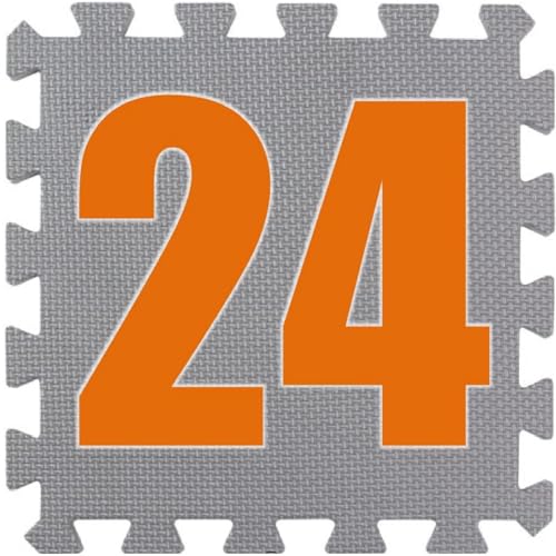 BodenMax Bodenschutzmatte Puzzle RUTSCHFEST OBEN + UNTEN [100% mehr Schutz] | Sportmatten Unterlegmatte für Fitnessraum 32x32x1cm | grau | 24 Stück von BodenMax