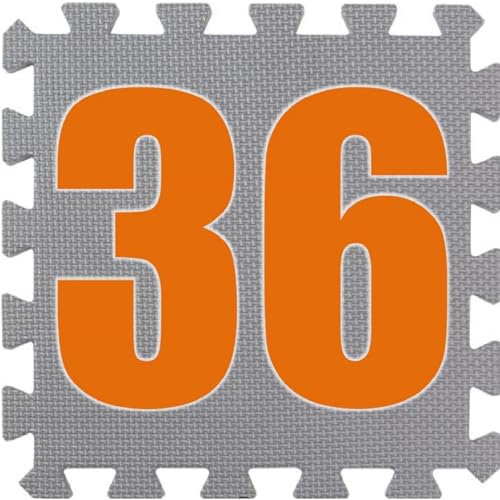 BodenMax Bodenschutzmatte Puzzle RUTSCHFEST OBEN + UNTEN [100% mehr Schutz] | Sportmatten Unterlegmatte für Fitnessraum 32x32x1cm | grau | 36 Stück von BodenMax