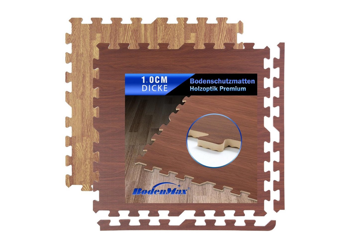 BodenMax Bodenturnmatte BodenMax Bodenschutzmatte Sportmatte puzzle, 58x58x1 cm von BodenMax