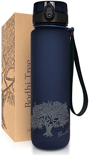Bodhi Tree Trinkflasche 1l - Auslaufsicher - Geruchlos - Leicht - mit Filter und Gurt - Sportflasche für Fitness, Sport und Yoga - Getränke Flasche Wasserflasche - BPA frei von Bodhi Tree