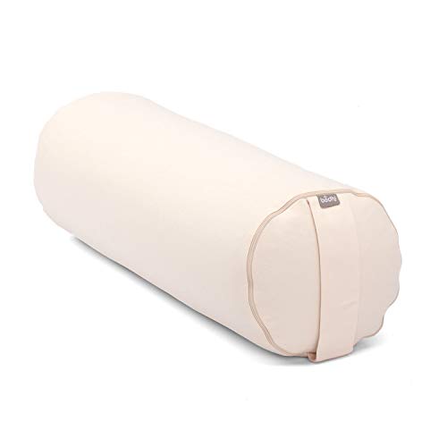 Bodhi | Yoga Bolster ECO | 100% Bio-Baumwolle | Yogarolle mit Bio Dinkelfüllung | Waschbarer Bezug | Yogakissen rund für Restoratives Yoga Übungen | Groß ca. 65 x 20 cm | Natur von Bodhi