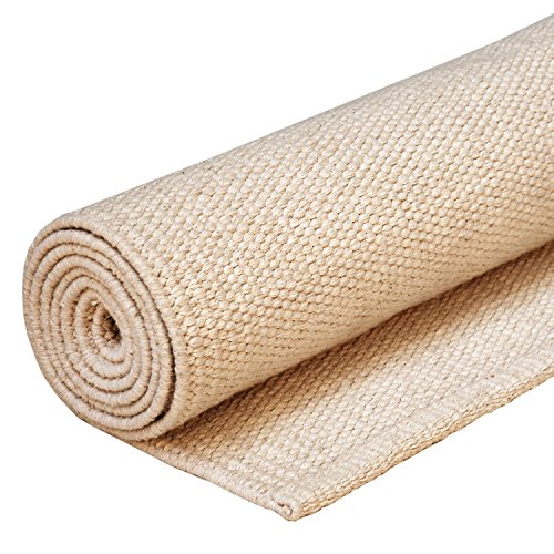YOGA RUG Yoga-Teppich aus Baumwolle, natur, 200 x 66 cm, Mysore Yoga-Rug, Auflage aus Naturmaterial für Ashtanga oder Hot Yoga Matte, Natur-Material von Bodhi