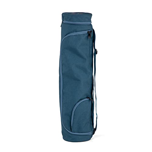 Bodhi Yogatasche ASANA Bag 60 | Spritzwasserfeste Sporttasche | Außentaschen für extra Platz | Polyestertasche für Yogamatten & Zubehör | Yogamattentasche für Matten mit 60 cm Breite | blau von Bodhi