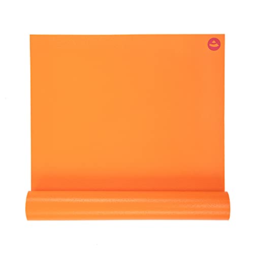 Yogamatte KAILASH PREMIUM, günstig & robust, rutschfest, schadstoffrei nach Ökotex 100, 183 x 60cm, 3mm dünne Privat- und Studiomatte, phtalatfrei, maschinenwaschbar (orange) - Made in Germany von Bodhi