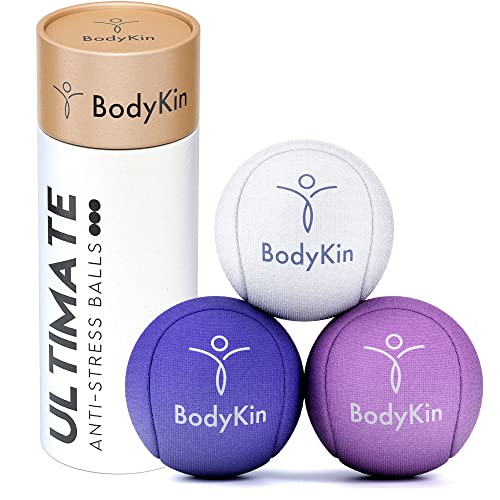 BodyKin Stressball x3 • Anti Stress Bälle für Rehabilitation, Entspannung und Muskelaufbau • Hand- & Fingertherapie • Drei Widerstandsstufen für progressive Übungen von BodyKin
