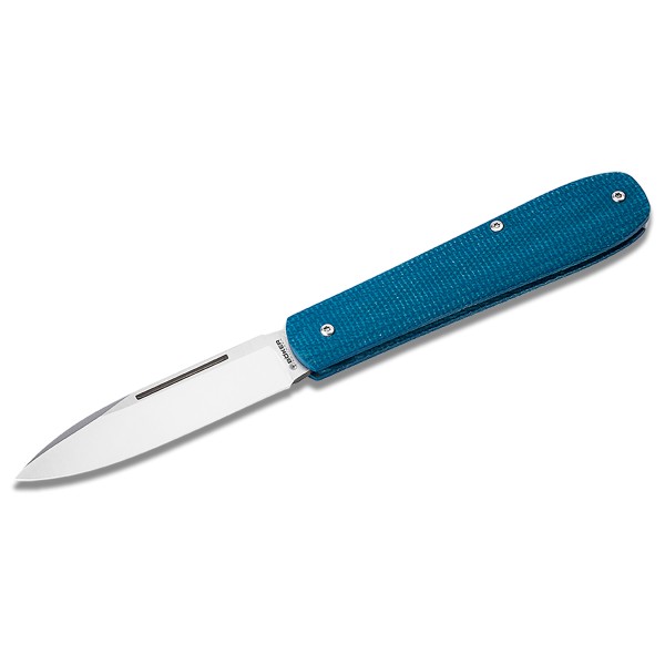 Böker Manufaktur Solingen - Coffin Denim Micarta - Messer Gr Klinge 8 cm blau/weiß von Böker Manufaktur Solingen