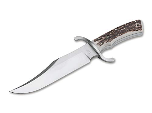 Böker Manufaktur Solingen Unisex – Erwachsene Bowie N690 Hirschhorn Feststehendes Messer, Braun, 33 cm von Böker Manufaktur Solingen