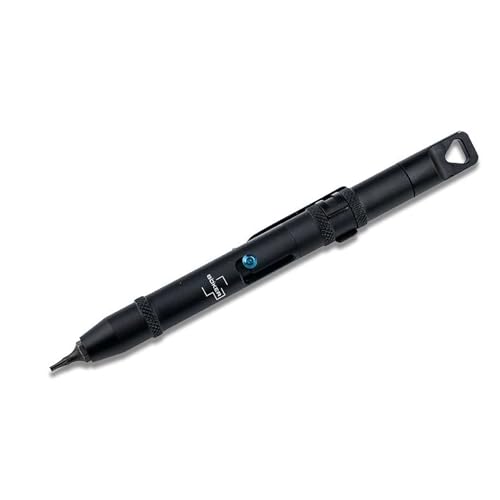Böker Plus® Tool Pen - Messer Bithalter mit Torx T6, T8, T9 & T10 doppelseitig - Alu Feinmechaniker Schraubendreher Set für Montage - Messer Taschen-Werkzeug mit Clip - Taktischer Bit-Stift schwarz von Böker Plus