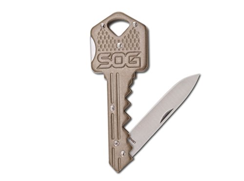 SOG Key Knife Taschenmesser aus Edelstahl in der Farbe Bronze - 10,20 cm, silber von Böker
