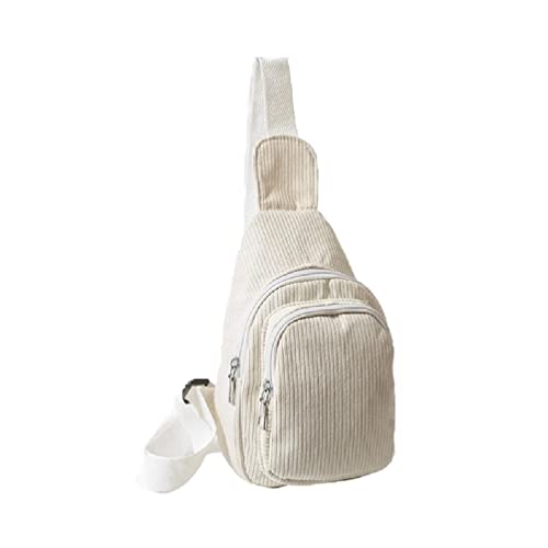 Tasche für Frauen Kleine Crossbody Tasche Cord Gürteltasche für Reisen Sport Laufen Wandern Cord Wandern Tasche, weiß von Bogjiru