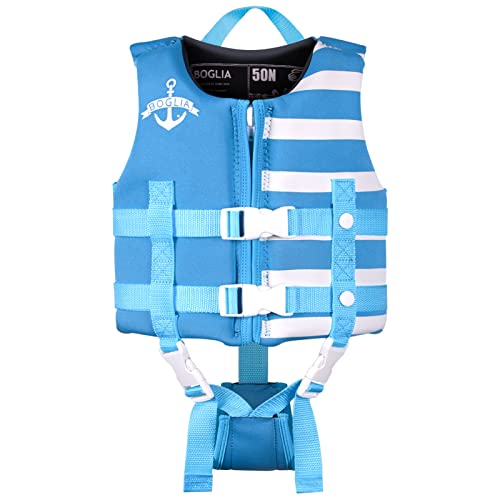 Kleinkind Schwimmjacke, Floaties für Kleinkinder, Floating Badeanzug Badebekleidung mit verstellbarem für Unisex-Kinder hellblau S von Boglia