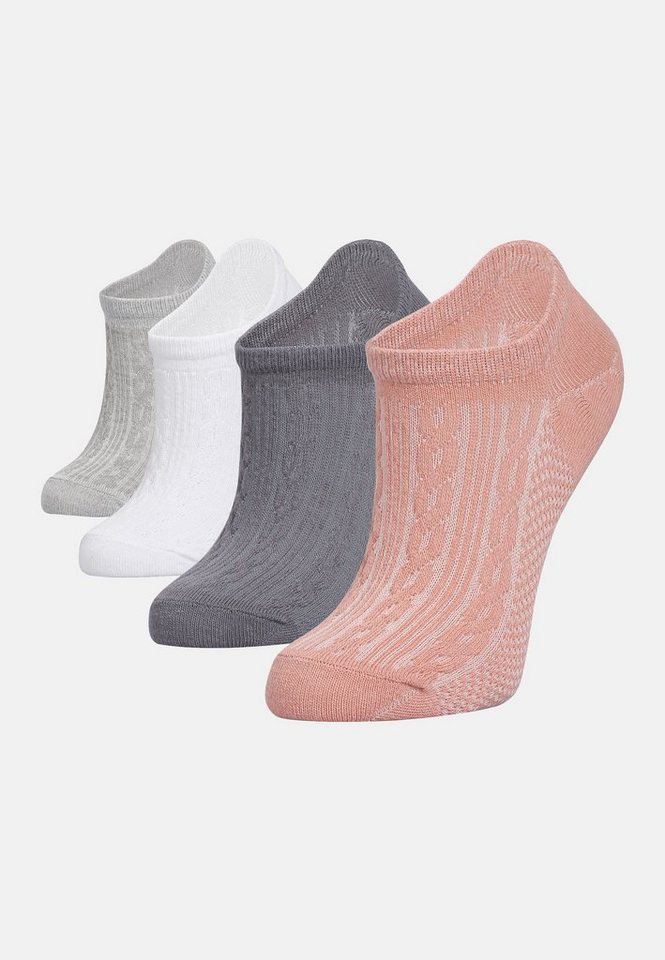 Bolero Freizeitsocken Bolero 4er-Pack Damen geprägte Muster Unsichtbare kurze Sneaker-Socken von Bolero