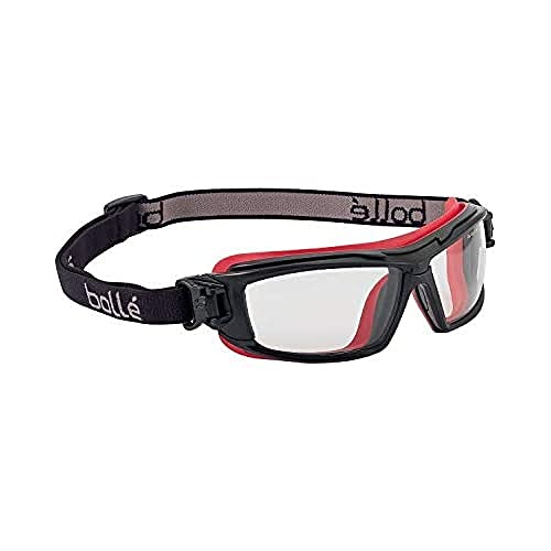 Bollé Safety ULTIPSI, Schwarz und Rot Schutzbrille, Einheitsgröße, klare Objektive Serie ULTIM8 von bollé